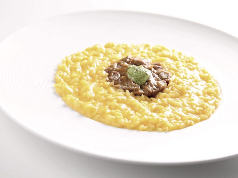 Risotto con scampi e carciofi